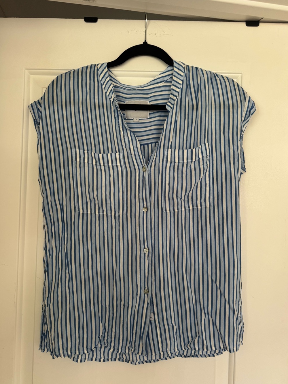 Rails Blue & White Striped Button-Front Women's Top